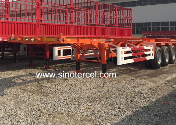 سرير مسطح نصف مقطورة 40ft الهيكل العظمي نصف مقطورة 28T مع 2/3/4 محاور