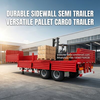 SINOTERCEL 3 محورات الجدار الجانبي المقطورة نصف الجانب المقطورة النزول النقل البليت سهلة تفريغ فعالة حمولة ثقيلة