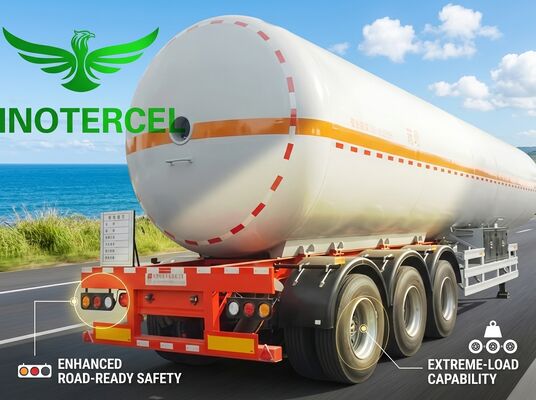 55000Ltr خزان الغاز نصف مقطورة ثلاثة محاور Lng نصف مقطورة