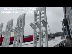 3 محورات سرير مسطح نصف مقطورة مع سطح الهيكل مضاد للصدأ أبيض